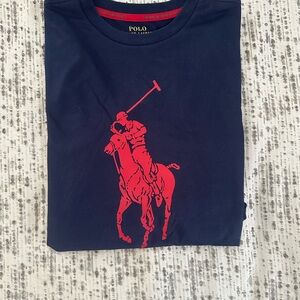 Ralph Lauren Boy’s Dark Blue Tee with Red Graphic